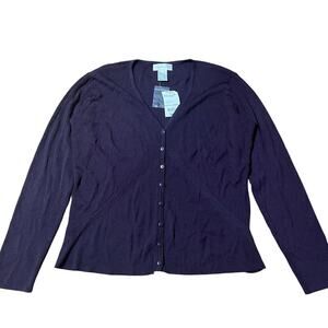 Vintage Worthington Deep Purple Cardigan Size XL NWT